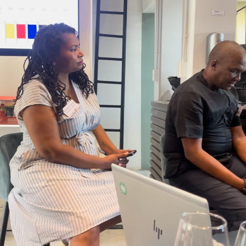 Angela McCrae of the Association of African American Vintners at South African Wine event in Stellenbosch