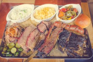 Plate of fresh BBQ meat